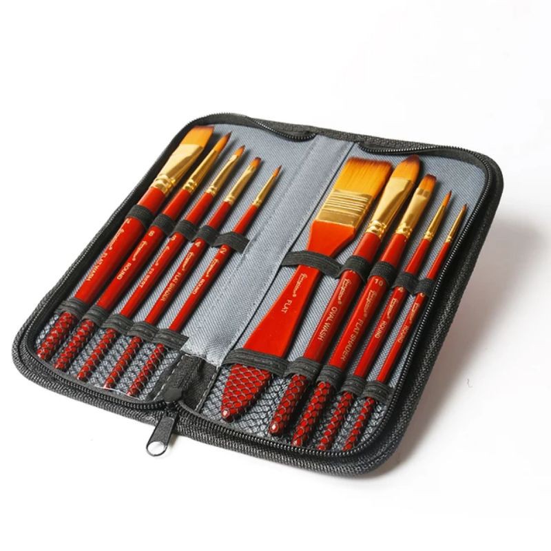 

giorgione brush G-F100 set 10pcs with wallet for acrylic/ akrilik