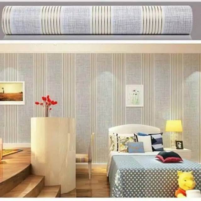 Wallpaper dinding salur emas / wallpaper dinding salur emas elegant ukuran 45cm*10mN