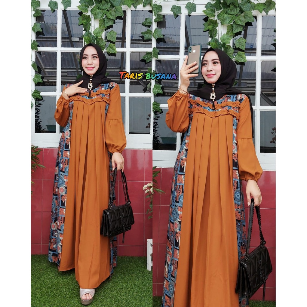 (COD) GAMIS REMPEL DEPAN NINOS ORIGINAL BRAND TARIS BUSANA 100 %BAJU PESTA BAJU MEWAH BAJU ELEGAN RE