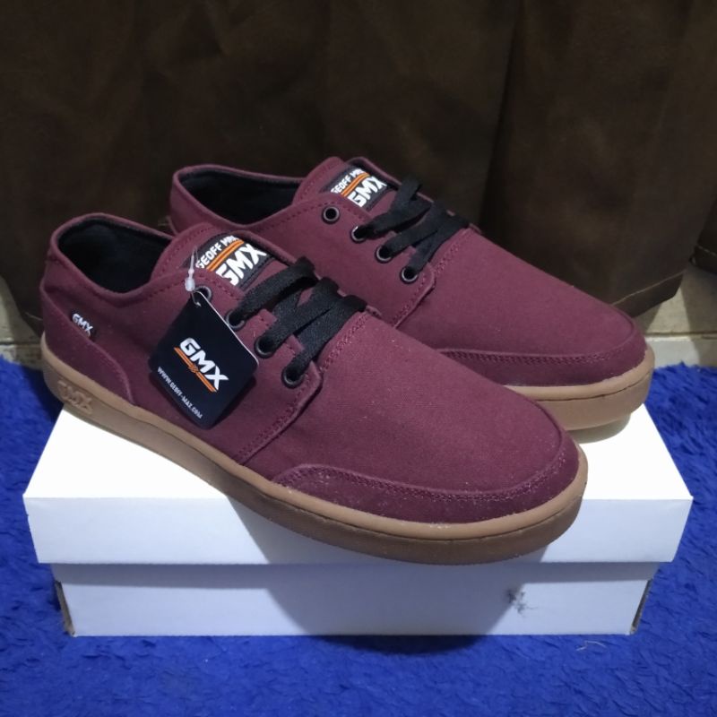 Sepatu Sneakers Geoff Max Original - Authentic Maroon Gum