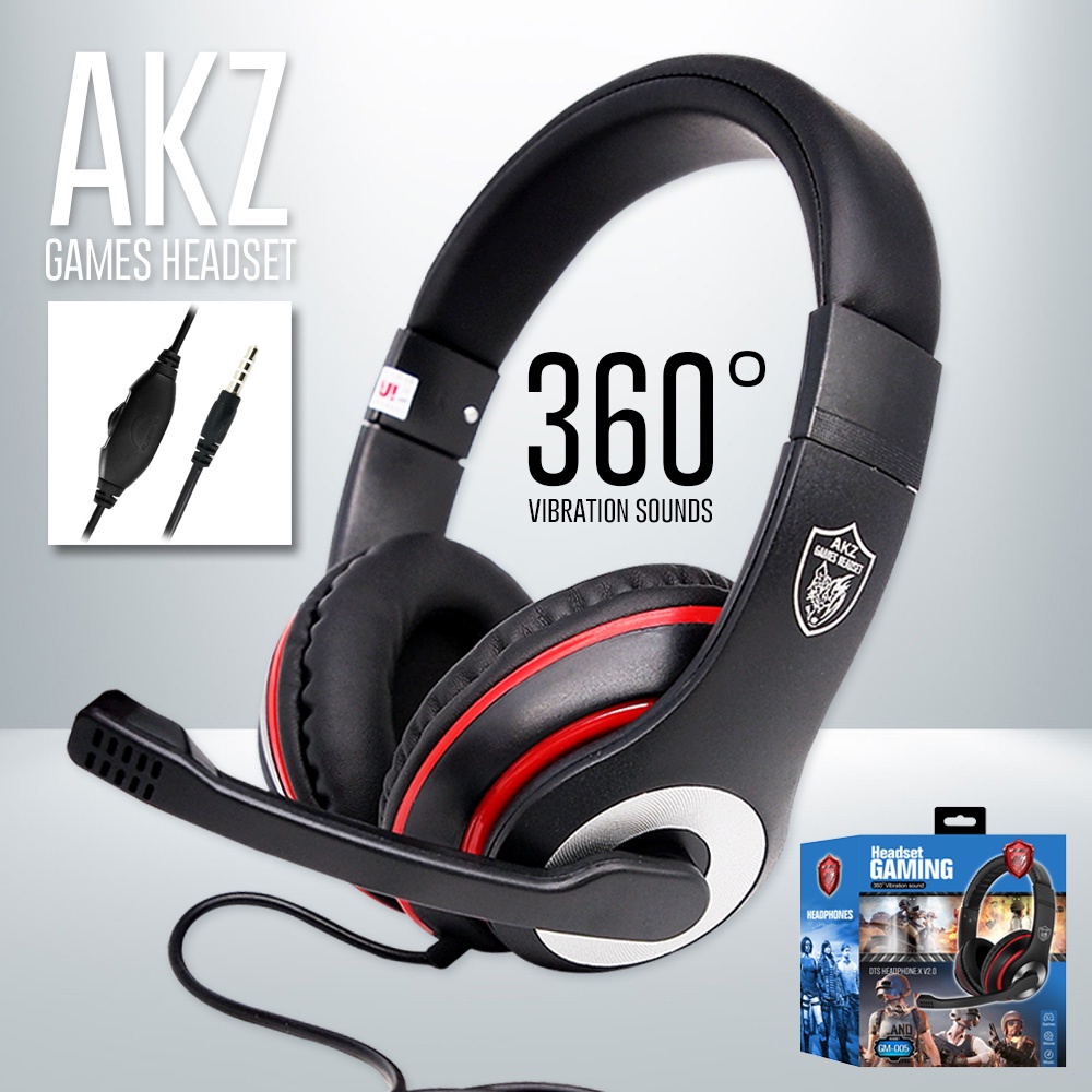 HEADSET GAMING HEADSET HEADPHONE GAMING HEADPHONE SUPER BASS AKZ GM-005