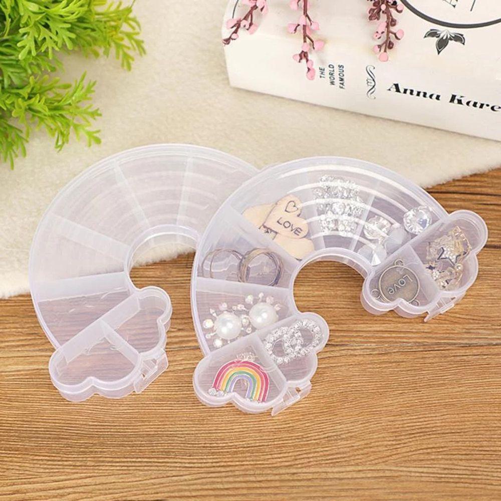 [Elegan] Kemasan Penyimpanan Perhiasan Portable Untuk Wanita Gadis Anting Kalung Shell Rainbow Rings Case Organizer