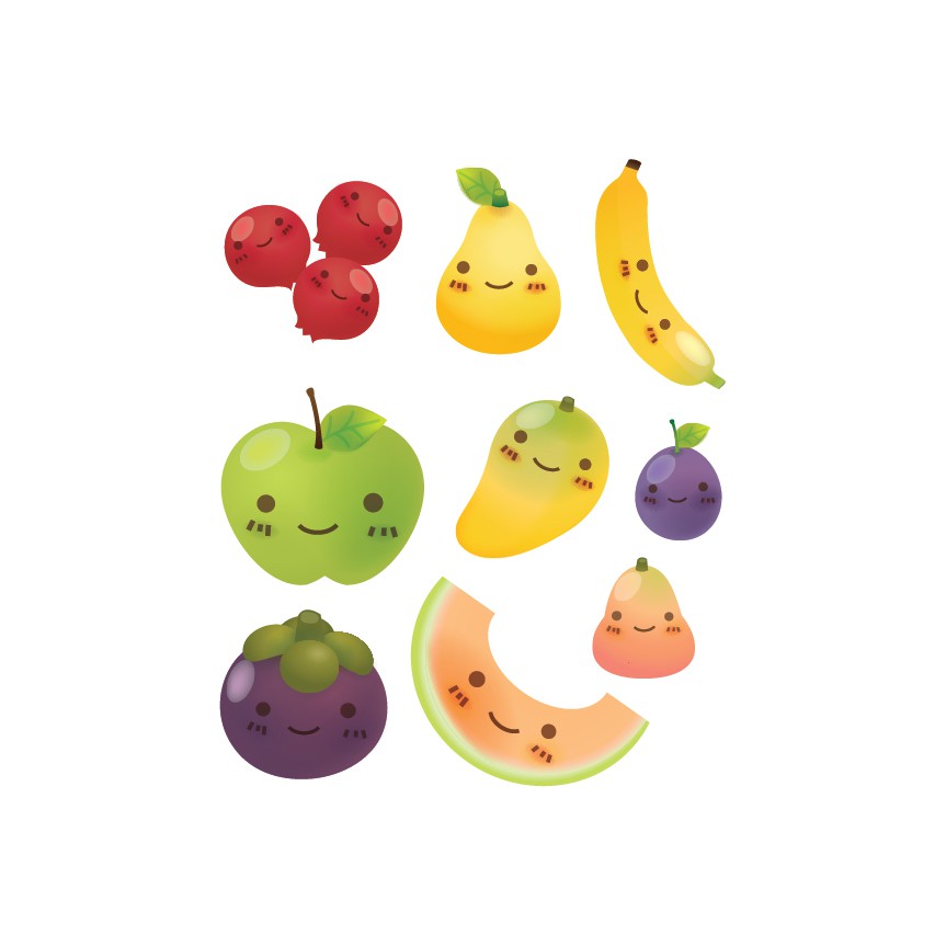 

POTATOO SET FRUITS Temporary Tatto Sticker