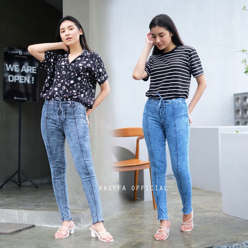 NEW ARRIVAL CELANA WANITA TERBARU 2022 STRECT BAHAN MELAR / CELANA HW JEANS TALI / CELANA WANITA VAL