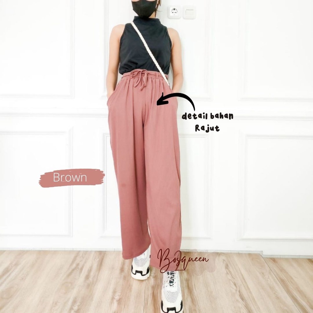 CELANA KULOT RAJUT KNIT PANTS KOREA STYLE / KULOT RAJUT HIGH WAIST ORI TEBAL PREMIUM