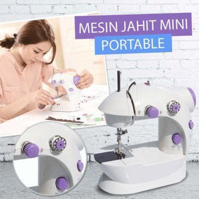 Mesin Jahit Mini Portable SM-202A Mesin Jahit Portable Multifungsi Sewing Kit Mesin Jahit Praktis