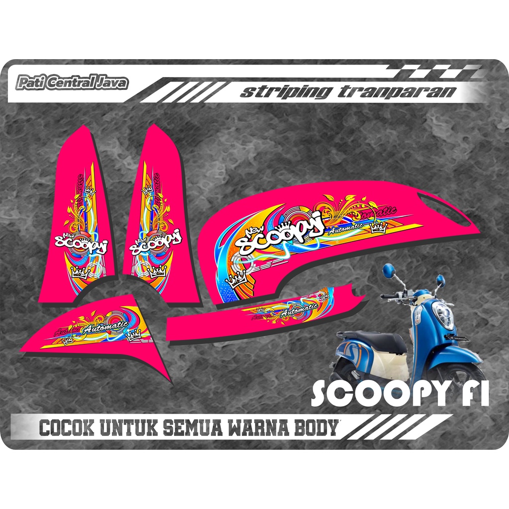 Striping Scoopy 2014/ 2016 / Sticker Striping Variasi BAHAN PRINT UV TRANSPARAN List Scoopy 005