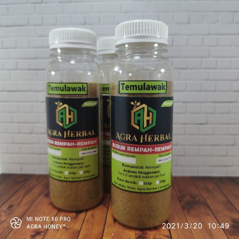 

100 gram temulawak bubuk serbuk herbal organik asli