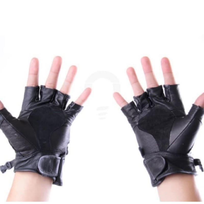 SARUNG TANGAN BATOK HALF FINGER BAHAN KULIT  / SARUNG TANGAN MOTOR