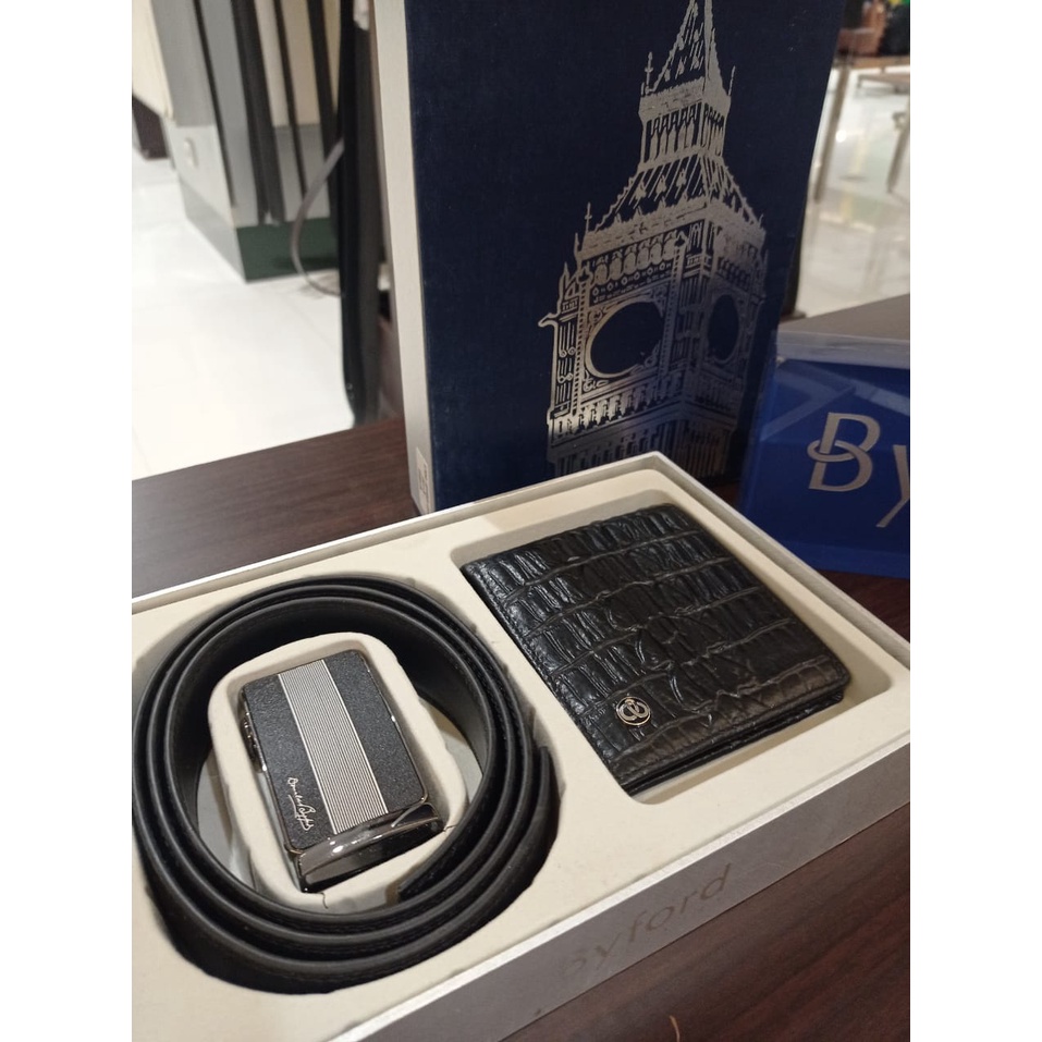 Byford Gift Box Set Ikat Pinggang Dompet Original