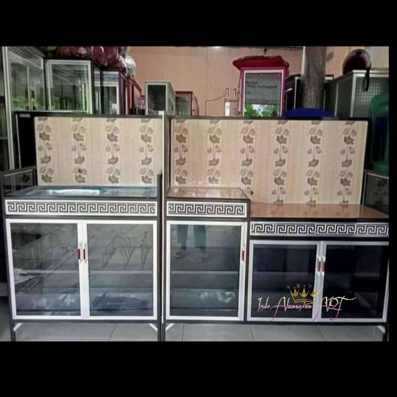 Wastafel & Meja Serbaguna Lemari Dapur Pintu 5 Alumunium