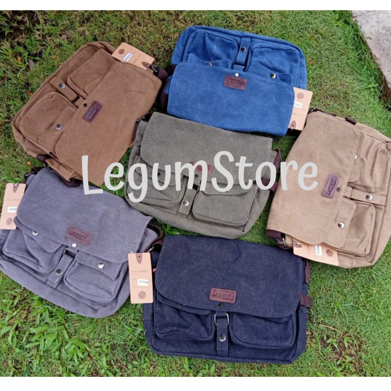 Tas selempang kanvas hijau army 609 legums Tas kanvas/tas pria/tas kain