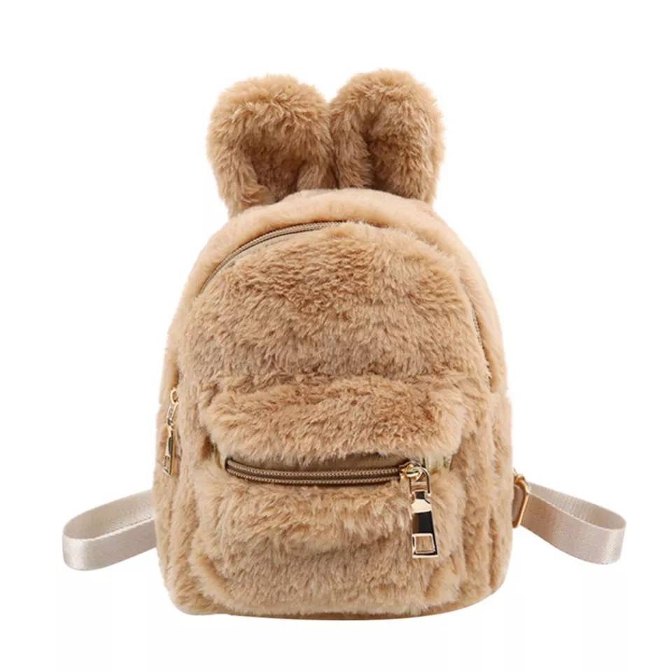Tas Ransel lulu / tas Bulu Halus Wanita BESTIE RABBIT Tas Lucu Bulu Lembut Tas Perempuan Baby Bunny Beauty Bisa COD
