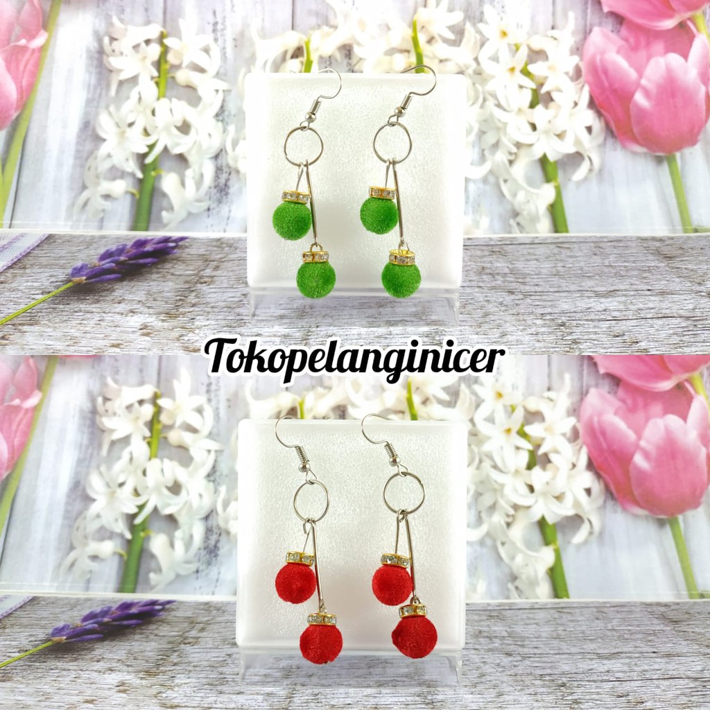 Anting kekinina/anting korea fashion Bola Minii Warni  wanita By Tokopelanginicer