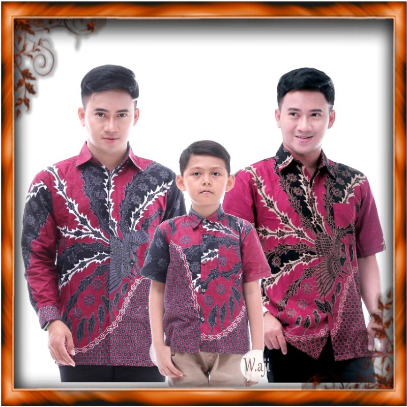 COD BAJU BATIK COUPLE AYAH ANAK COWOK,BAJU BATIK COWOK LENGAN PANJANG,SERAGAM BATIK COWOK