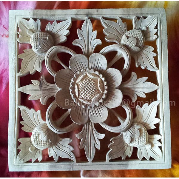 Jual Ukiran Kayu Relief Motif Sunflower Uk30cmx30cm Hiasan Dinding