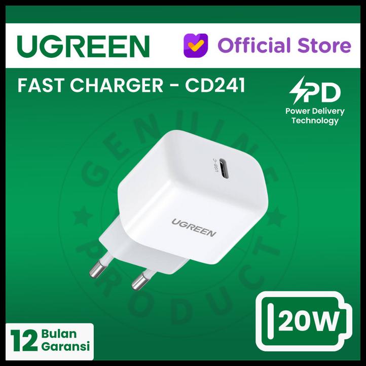 Ugreen Usb Wall Charger Usb-C 20W Mini Pd - Cd241