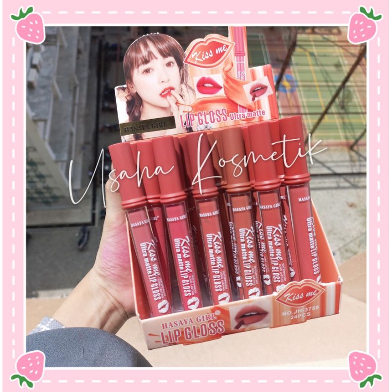 PROMO PER6PC!! LIPGLOSS HASAYA GIRL ULTRA MATTE KISS ME NUDE LONGLASTING JH3759