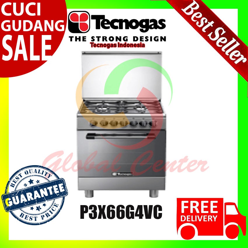 Tecnogas Kompor Free Standing 4 Tungku P3X66G4VC