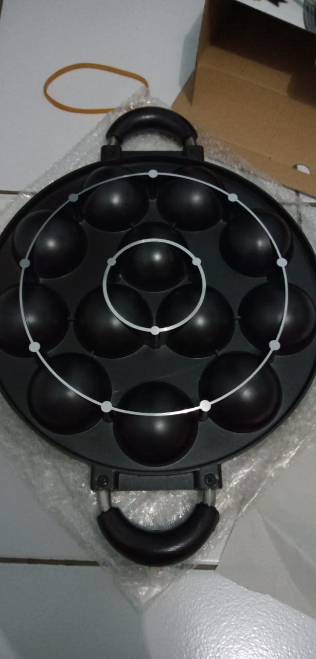 Cetakan Takoyaki Jumbo 12 Lubang + Tutup Kaca