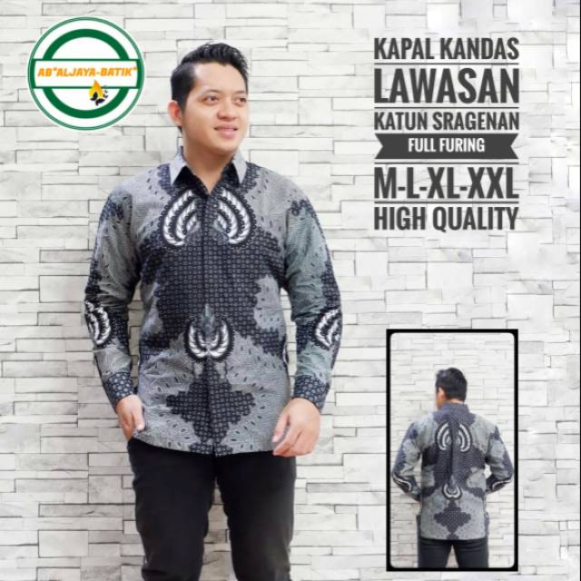 Kemeja Batik/Hem Batik Terbaru KAPAL KANDAS LAWASAN Batik Lapis Furing Batik Model Terbaru