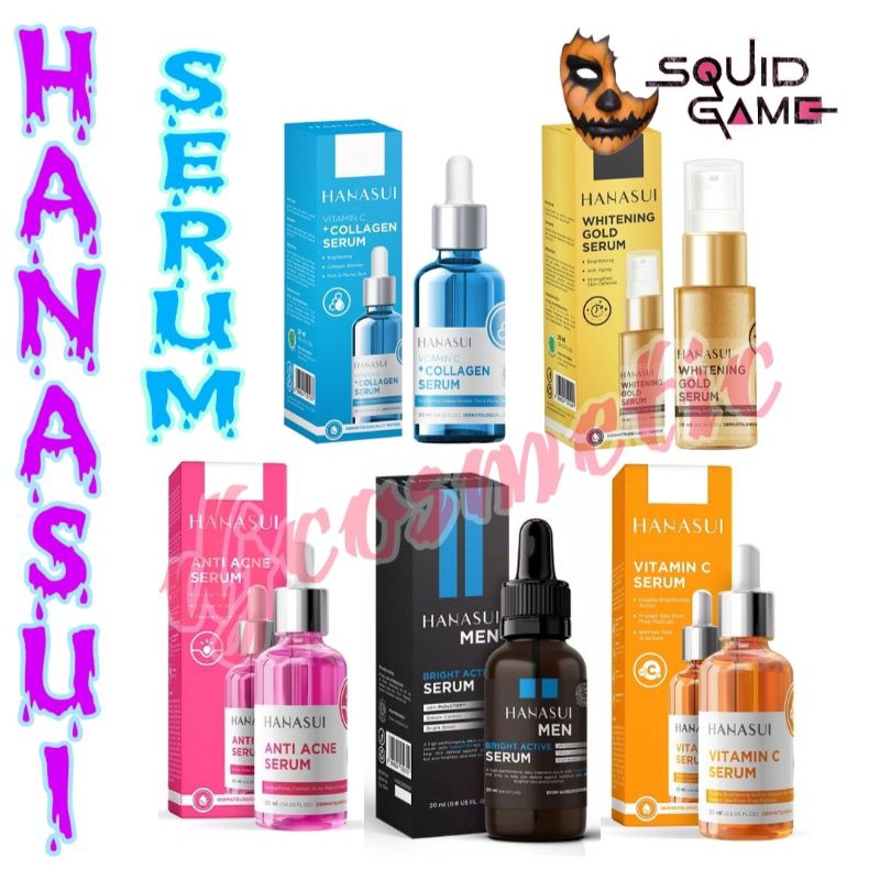 [20ml] Hanasui serum (gold, acne, vit c Orange, vit c Collagen, MEN Bright Active Serum)