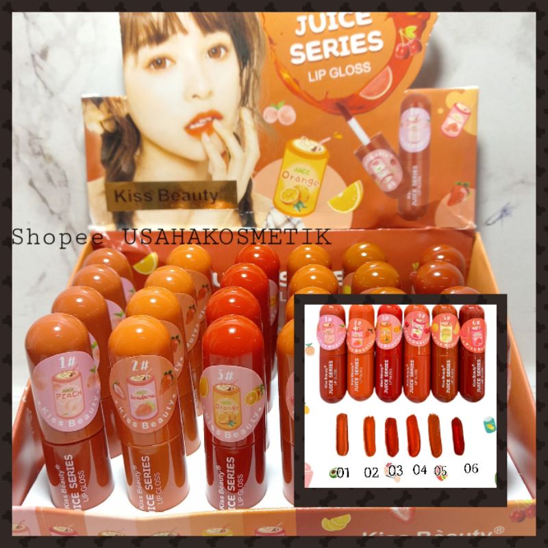 DISKON ECER -  LIP GLOSS KISS BEAUTY JIUCE SERIES | LIP CREAM JUICE SERIES 70066-03