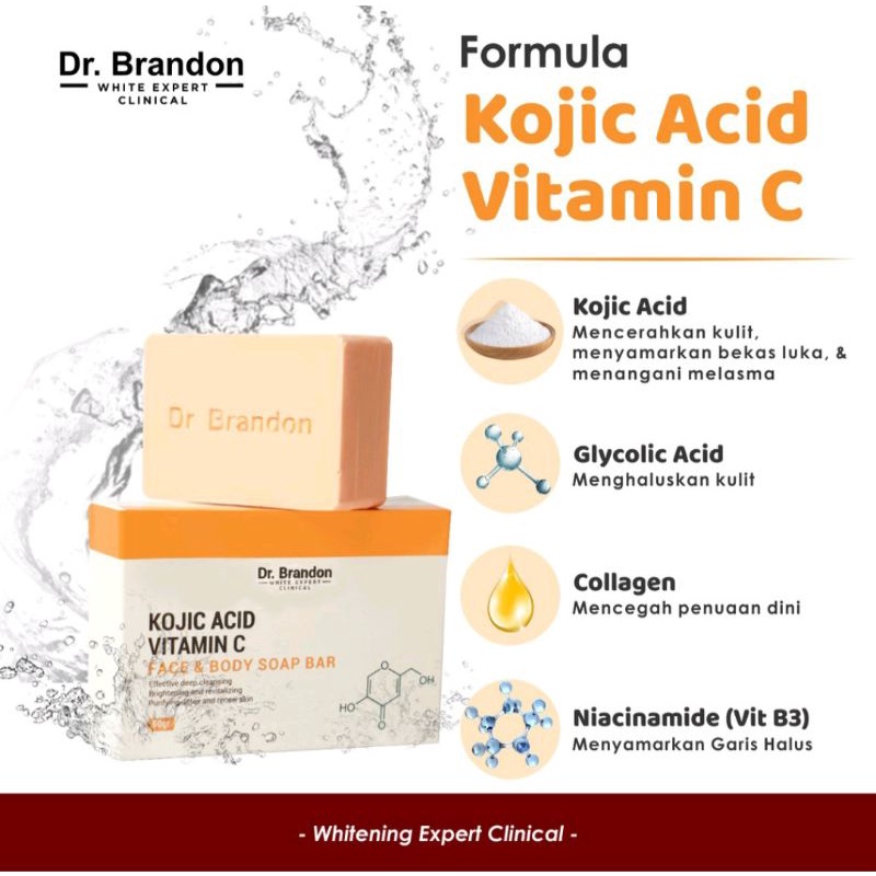 Dr brandon Soap Bar Kojic+Vitamin C Brightening Revitalizing Body&amp;face