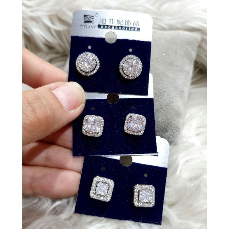 Anting Silver925 Perak Premium Quality Mata kilau Anti Karat anti alergi anting premium N-0297