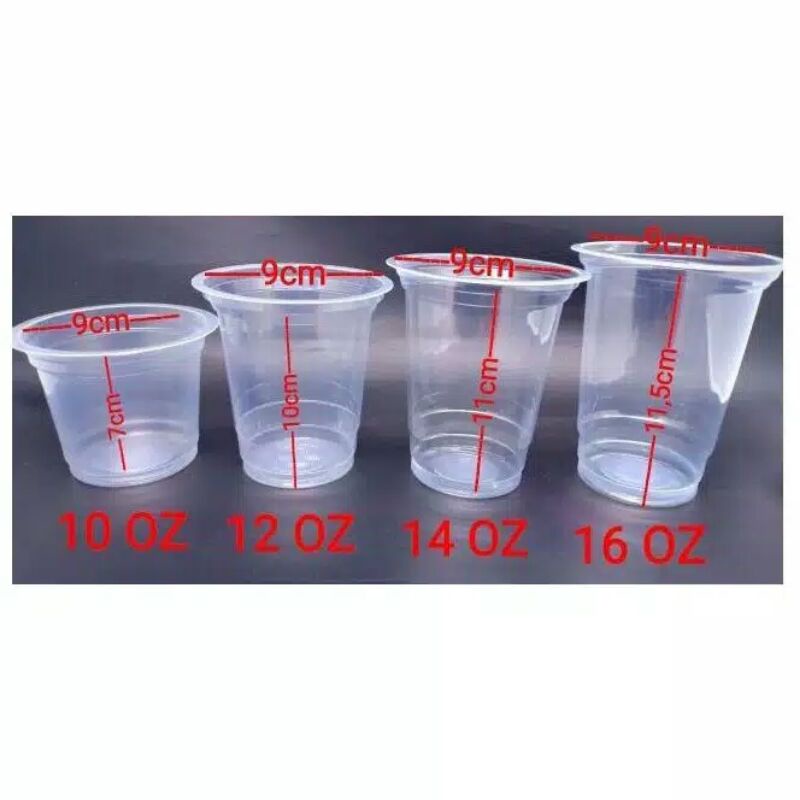 gelas plastik / Gelas Cup 10 oz,12 oz ,14 oz ,16 oz