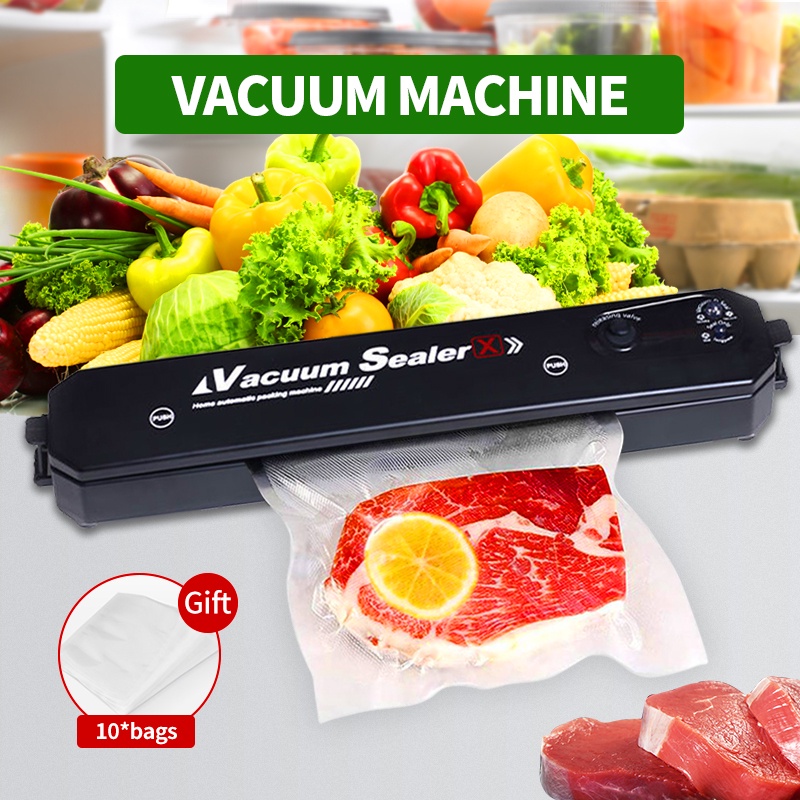 Mesin Vacuum Sealer Makanan Food Seal Grade Mini Makanan Basah Kering  Frozen with 10pcs Free Bag