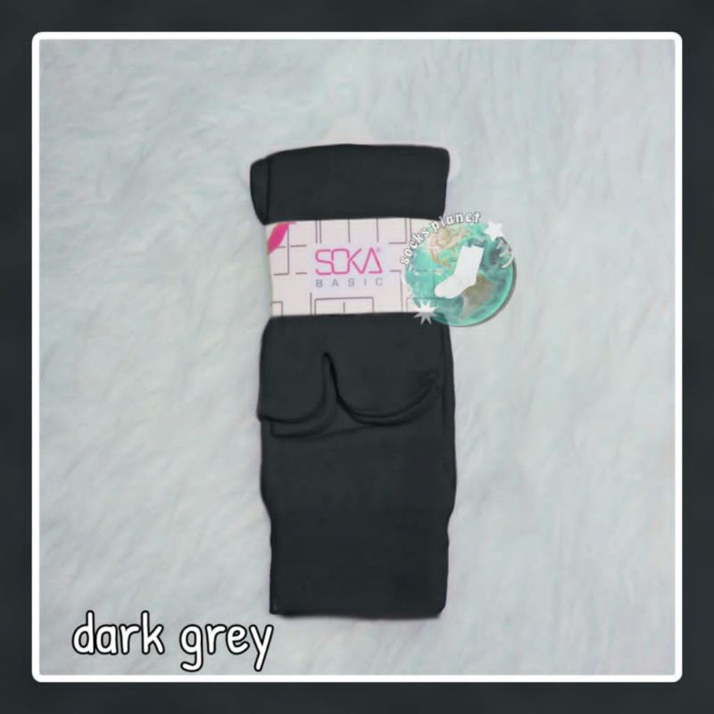 [1 PASANG] ORIGINAL SOKA Basic Jempol Kaos Kaki Wanita Hijab Muslimah Murah Size M dan L Termurah Murah Diskon Polos Haji Umroh Warna Kulit dll Size M Pendek size L Panjang Nilon Nylon Kauskaki Kaus Kaki Kaoskaki Krem Cream Skin Series Soka Socking-Dark Grey