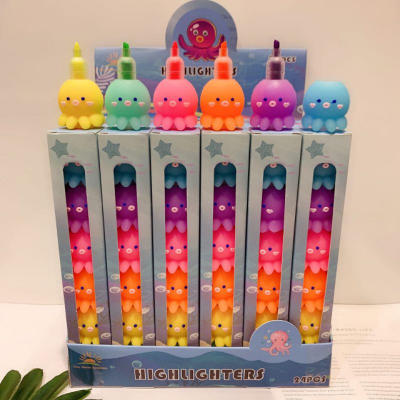 STABILO Gurita 1 set isi 5 warna Stabilo Ubur ubur Jellyfish Highlighter