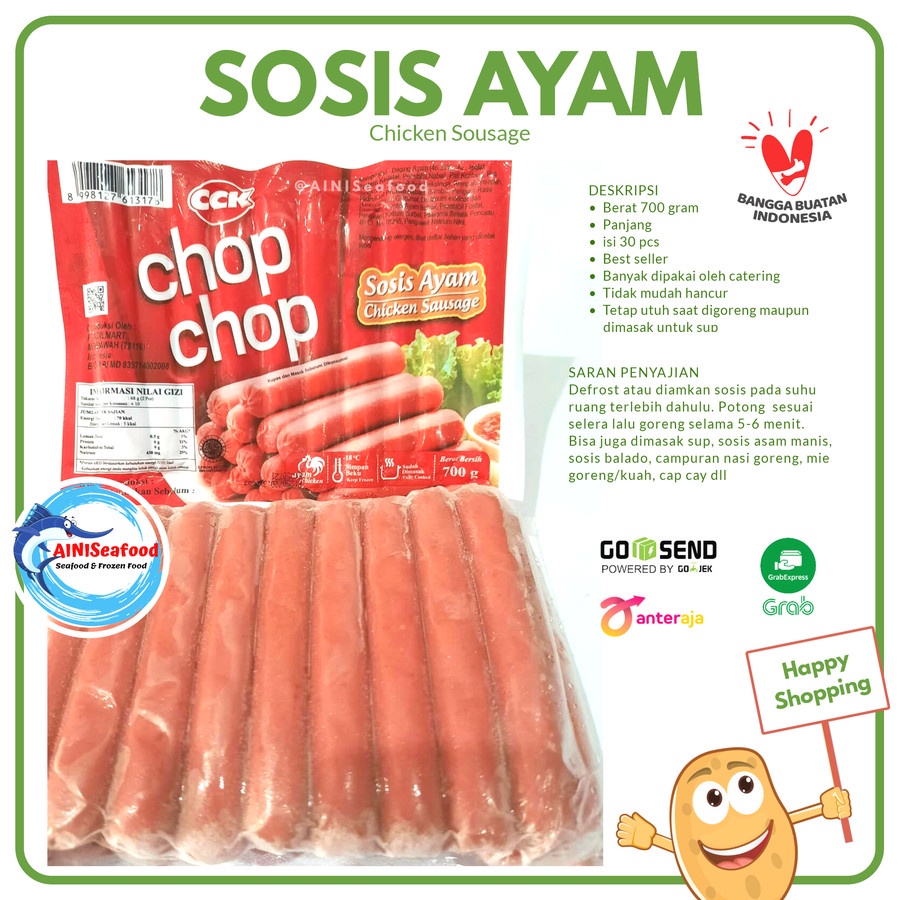 

sosis ayam chop chop 700gr jofrans isi 30