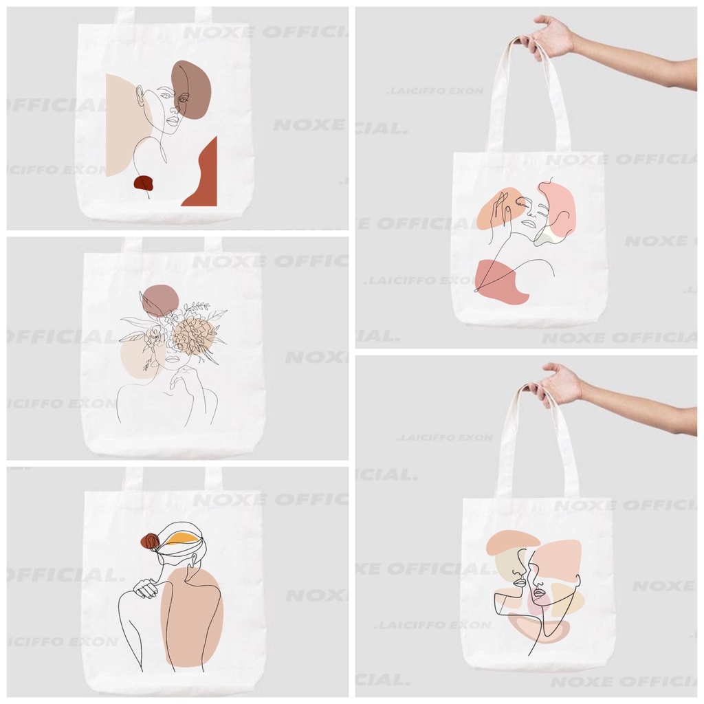 TOTE BAG KANVAS MOTIF AESTHETIC