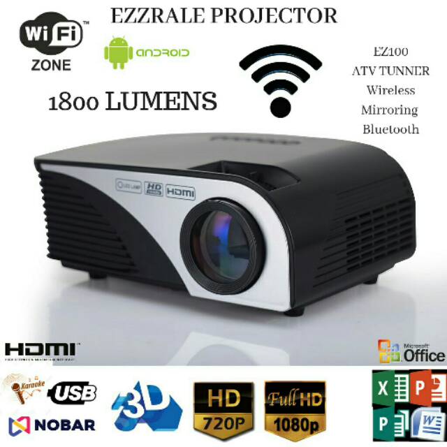 Ezzrale Ez100 mini proyektor LED Android Black Silver