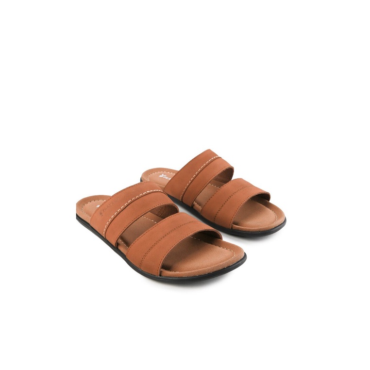 PL52 SANDAL SLIDE PLAYBOY PRIA ORIGINAL CASUAL KULIT BRANDED COKLAT