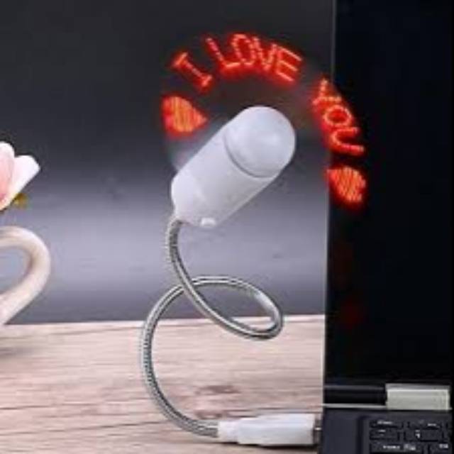 Kipas Mini Usb Fan LED Portable I Love You