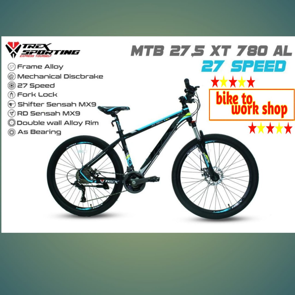 SEPEDA GUNUNG MTB 27,5 INCH TREX XT-780 780 ALLOY 27 SPEED