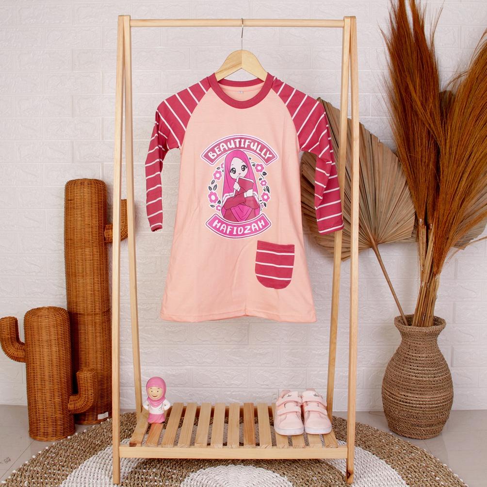 Dungdungkids Tunik Anak Perempuan Muslimah Cotton Combed Muslim Baju Kaos Cewek Dress Hijab