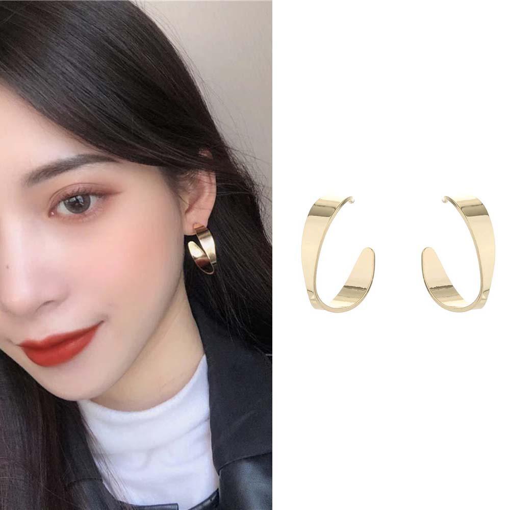 Needway Anting Hoop Sederhana Wanita Gadis Perhiasan Fashion