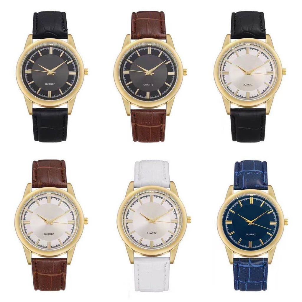 Jam Tangan Analog Casual Pria Quartz Fashion Korea / Jam Tangan Pria Strap Pu Elegan Dan Casual