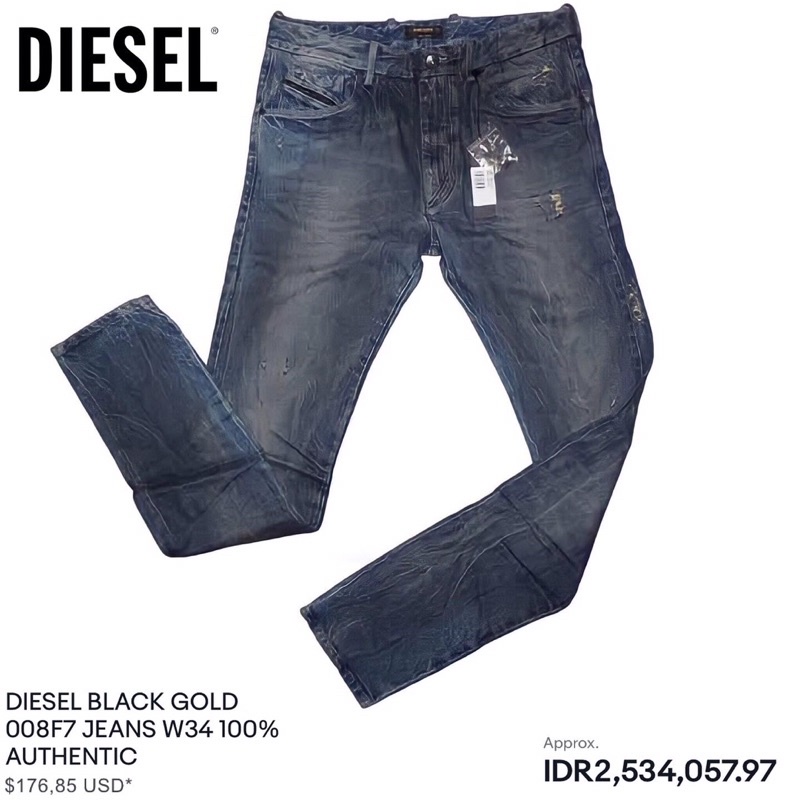 Celana Jeans Second Original Diesel Black Gold