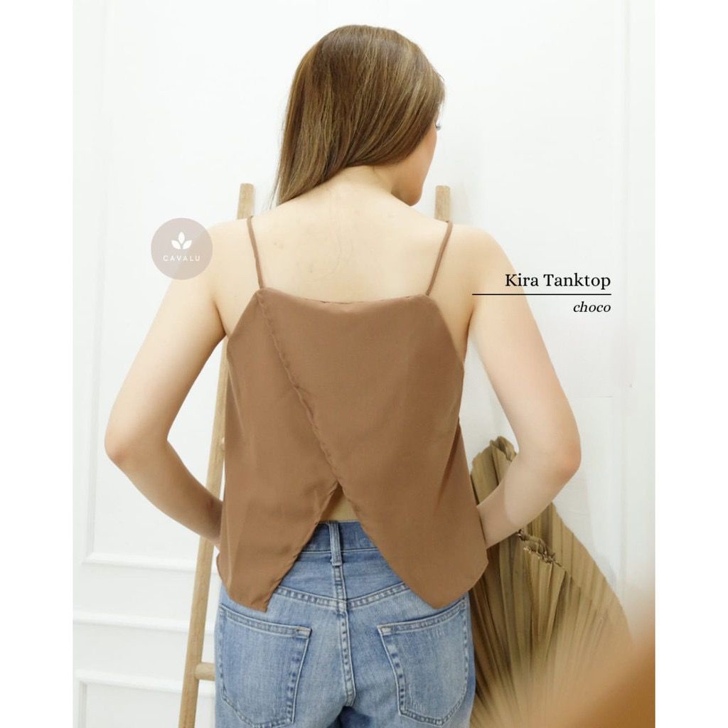 Tanktop Open Back Tengtop Wanita Backless Tali Kecil Tank top Cewek Atasan Cewe CAVALU 220 Kira