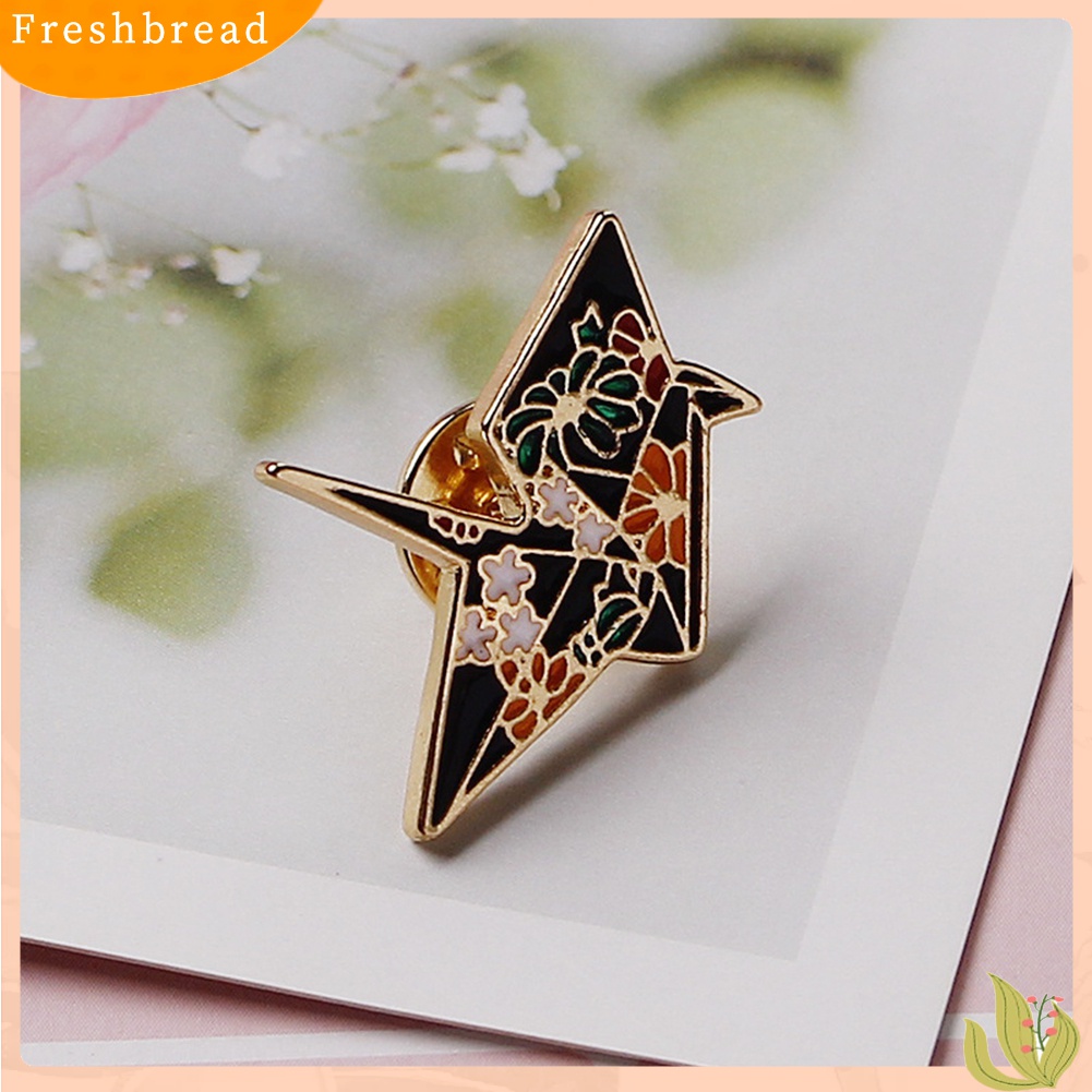 [Fresh] Bros Pin Motif Burung Bangau Bahan Kain untuk Pria / Wanita