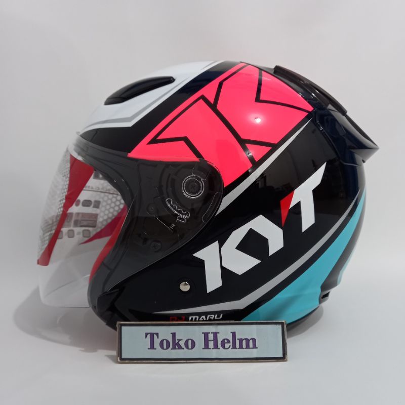Helm KYT half face KYT DJ MARU motif-#17 bk blue pink
