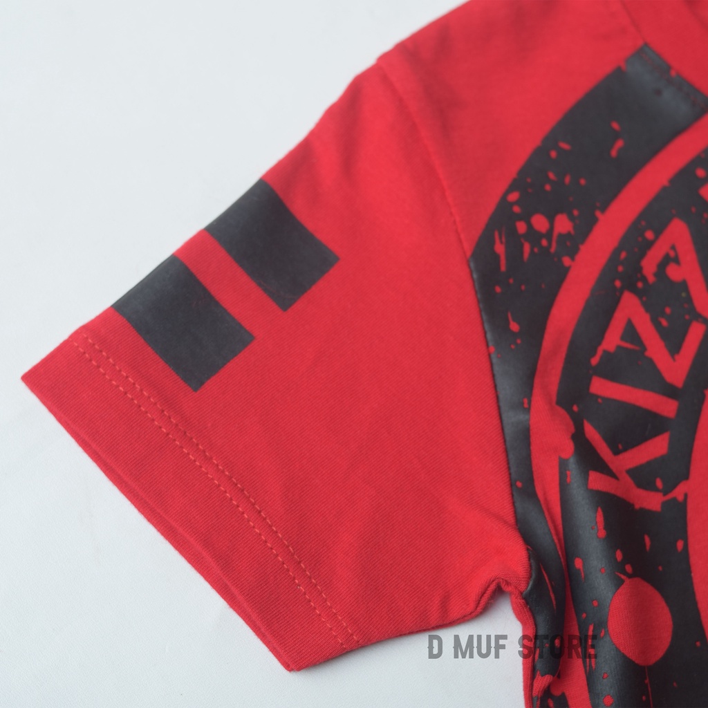 Kizzu Kaos Anak Premium Cotton 30s Usia 1-12 Tahun Circle Merah- dmufstore