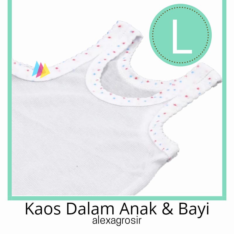 Kaos singlet putih tul tul size S M L XL untuk bayi dan anak MURAH kiki