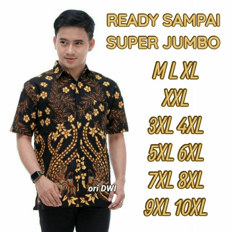 Hem Kemeja batik pendek motif manokcilik baju distro murah M-10XL reguler super jumbo seragam kantor