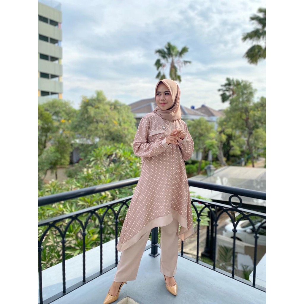 Fashion Muslim One Set Celana Daily Set Wanita Terbaru Baju Tunik Wanita muslim Setelan Siena by MDL